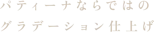 パティーナならではのグラデーション仕上げ