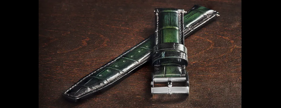 フジオート　SG-12　　(本革) Knot S18-SFC-PBL 時計ベルト バンド パティーヌ仕上げ クロコダイル